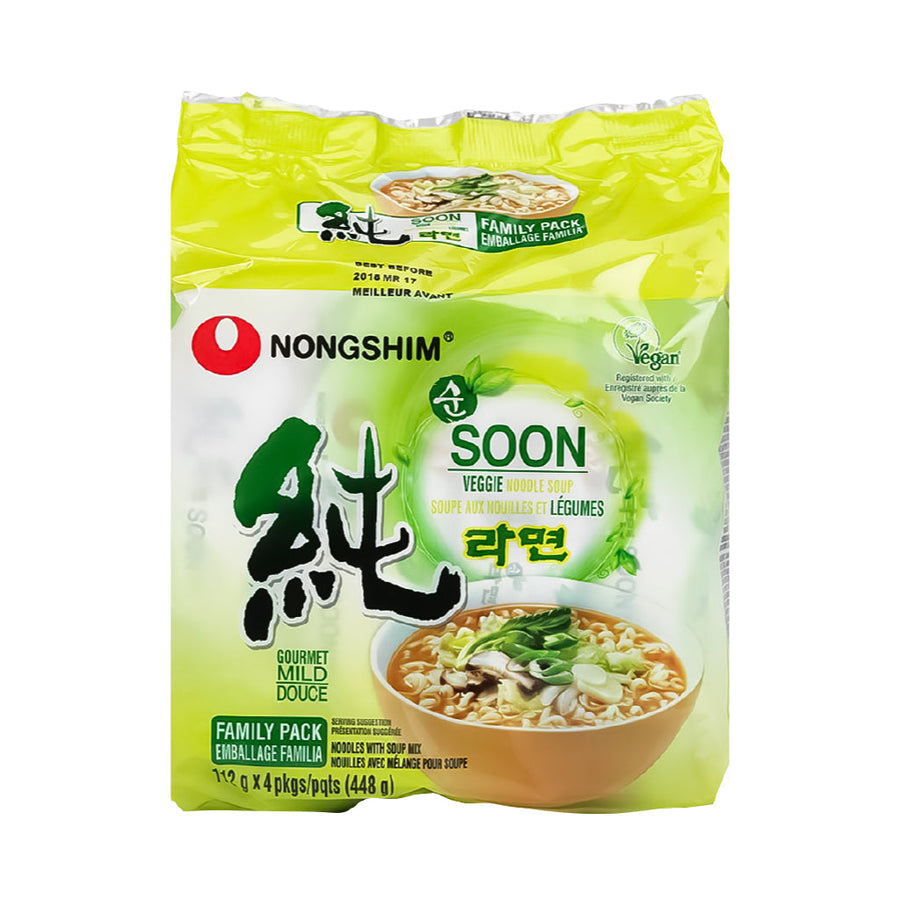 Nongshim Soon Veggie Noodle Soup (4x112g) - Quecan