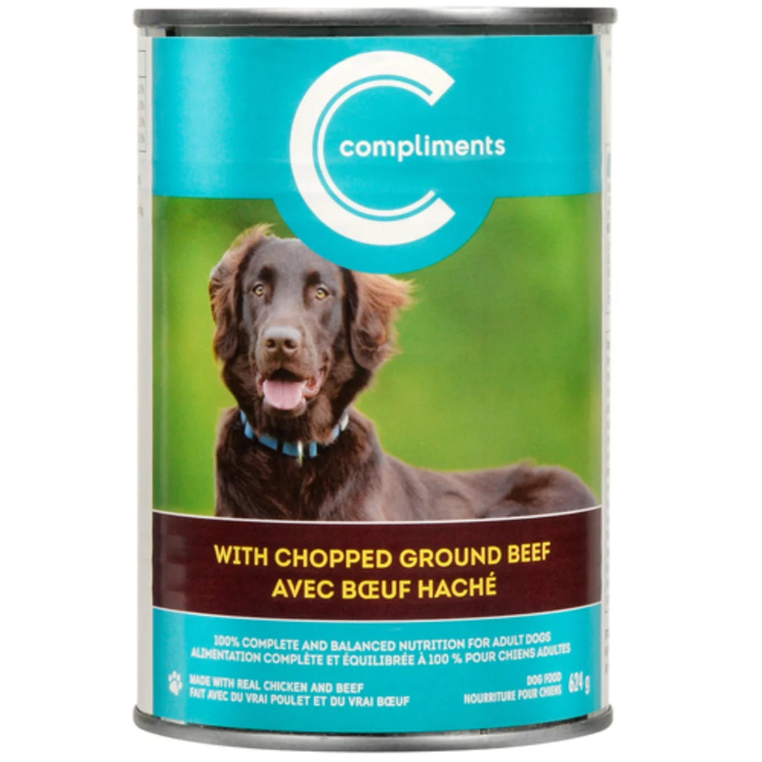 Compliments Wet Dog Food Chopped Ground Beef (624g)
