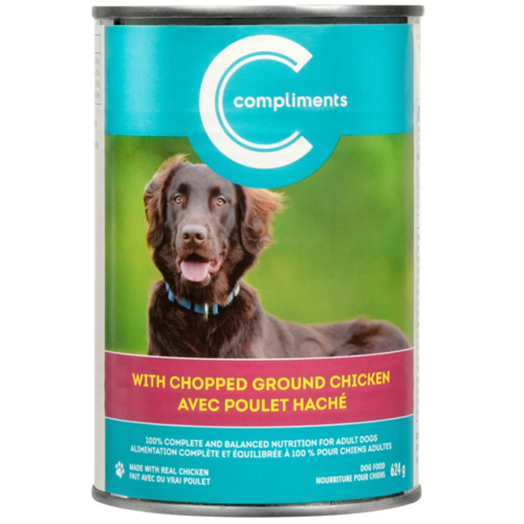 Compliments Wet Dog Food Chopped Ground Chicken (624g)