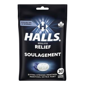 Halls Extra Strong Menthol Cough Drops, Relief Mentho-Lyptus (Pack of 30 Lozenges) - Quecan