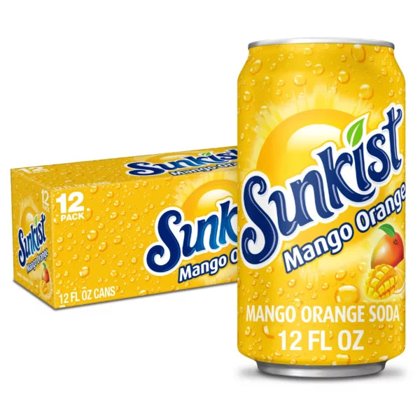 Sunkist Mango Orange Soda (12x355mL) (Can Dep) - Quecan