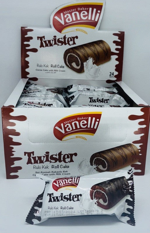 Vanelli Twister Roll Cake (24 x 35g) - Quecan