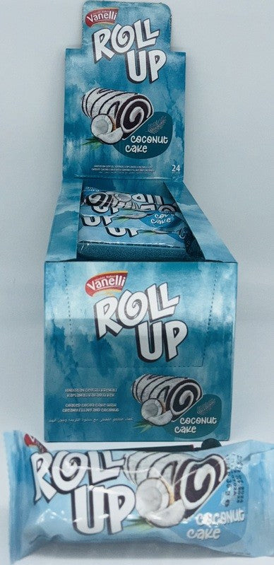 Vanelli Roll up Coconut Cake (24 x 35g) - Quecan