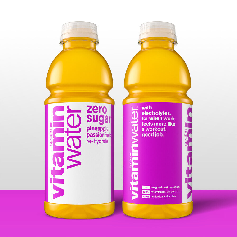 Vitamin Water Energy Drink - Zero Sugar Pineapple Passionfruit (12 x 591mL) - Quecan
