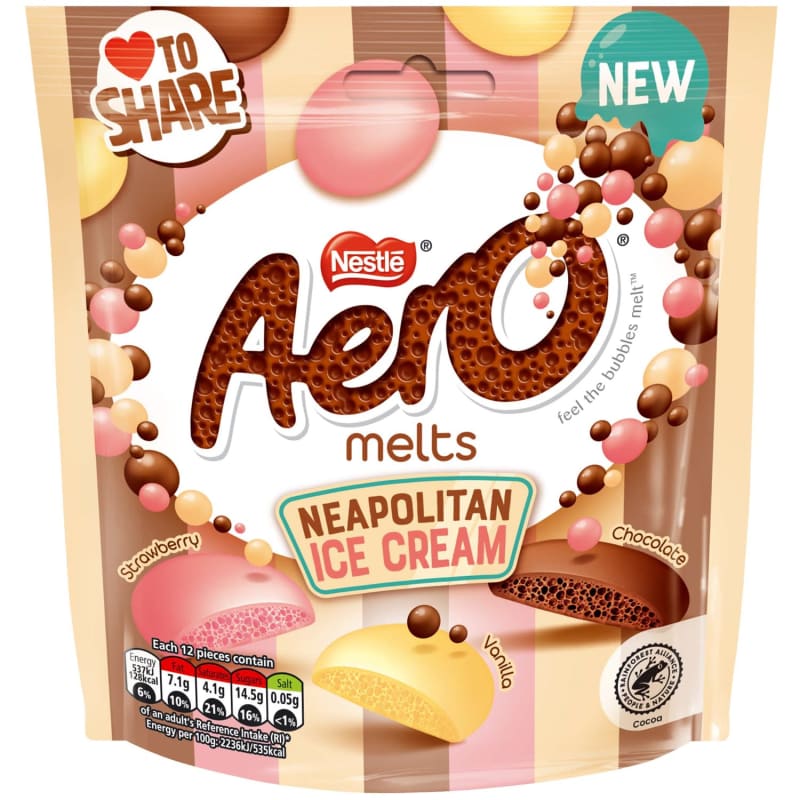 Nestle Aero Melts Neapolitan Ice Cream Pouch 90g - Quecan