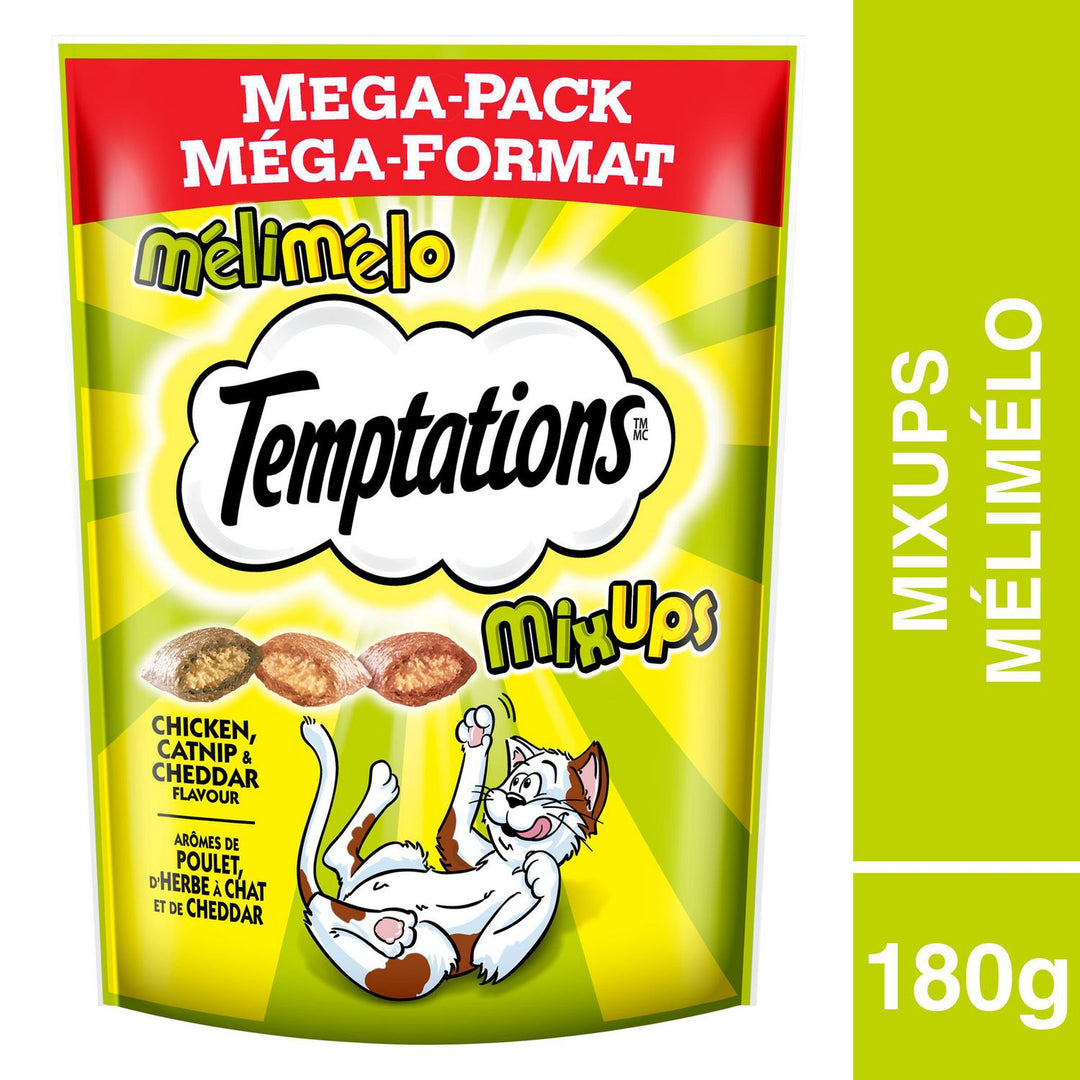 Temptations Treats for Cats - Mix-ups (Chicken, Catnip & Cheddar) (180g) - Quecan