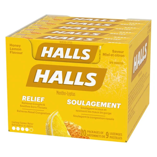 Halls Honey-lemon Flavored Candy (34g x 20 sticks)