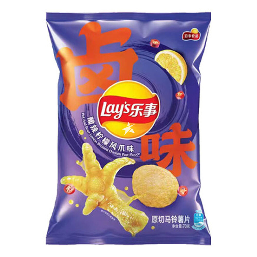 Lay's Potato Chips Hot & Sour lemon Braised Chicken Flavor (70g) - Quecan