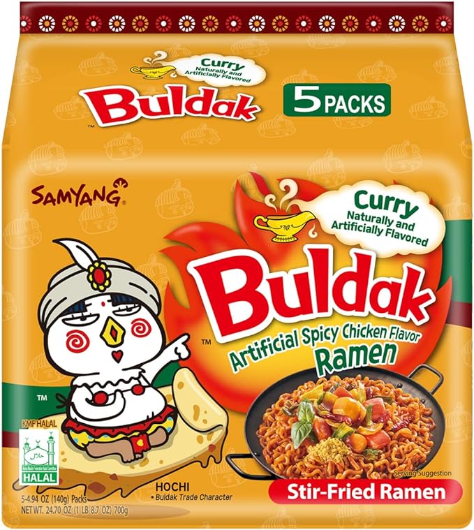 Samyang Buldak Curry Hot Spicy Ramen Noodle Soup (Pack of 5) - Quecan