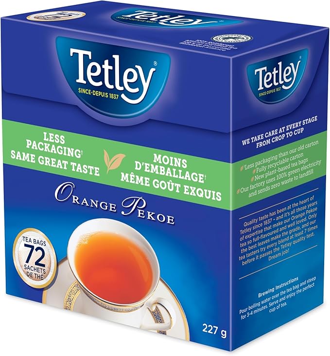 Tetley Orange Pekoe Tea (72 Tea Bags) - Quecan