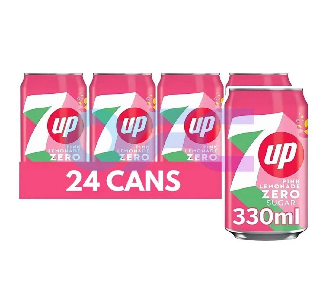 7Up Zero - Pink Lemonade (24 x 330mL) (Can Dep.)