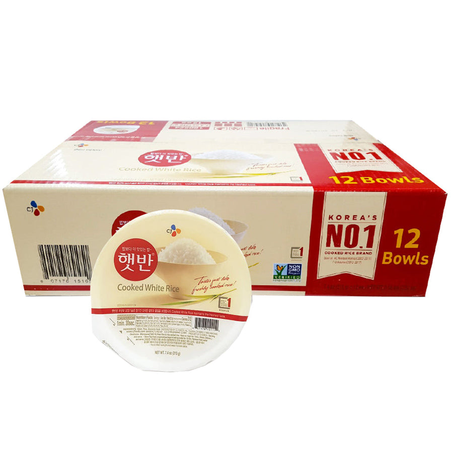 CJ Cooked White Rice Instant Bowl (12x210g) - Quecan