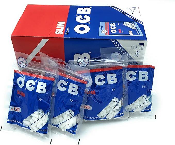 OCB Slim - Filter Tips (Box of 34 Bags) - Quecan