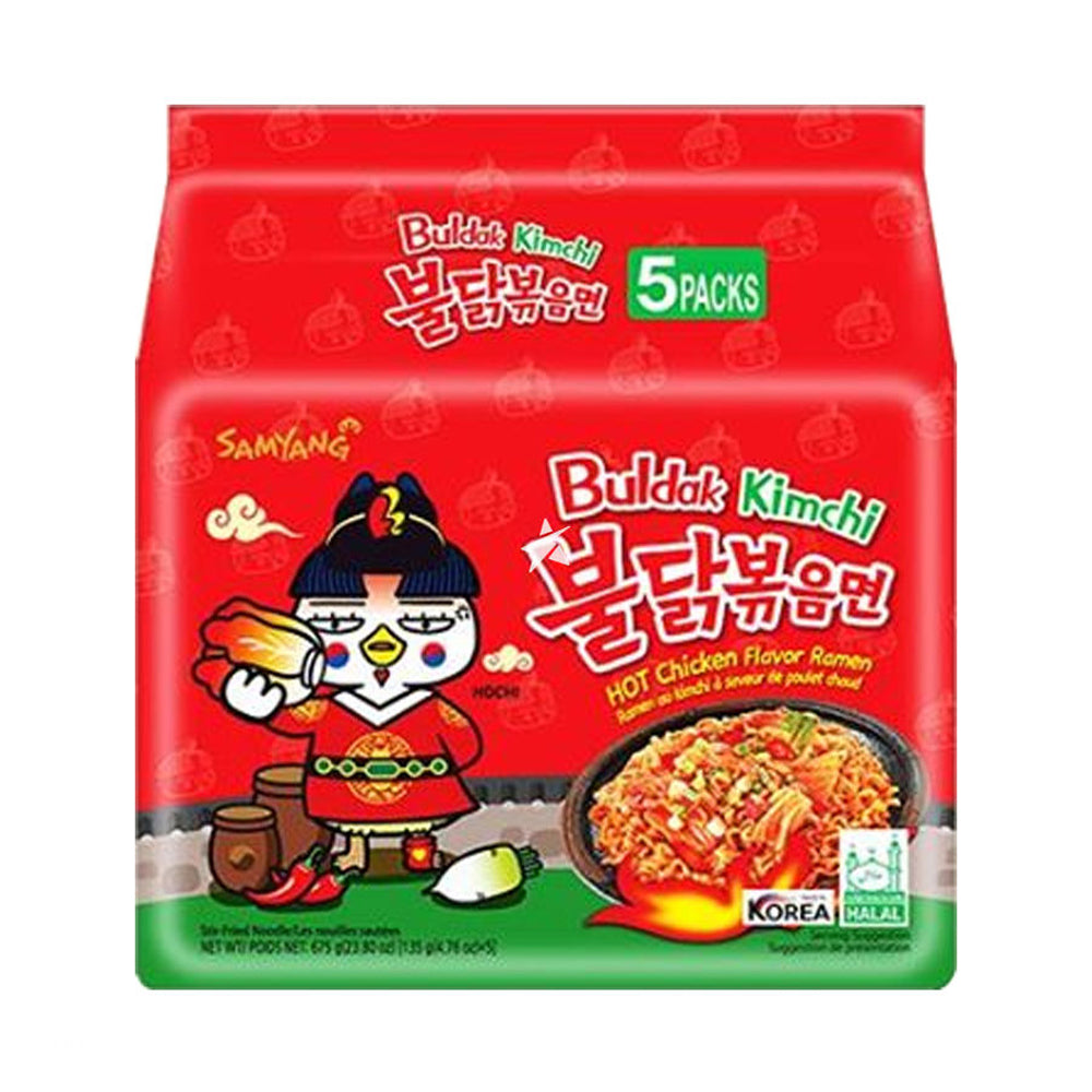 Samyang Buldak Hot Chicken Kimchi Ramen Noodle Soup (Pack of 5) - Quecan