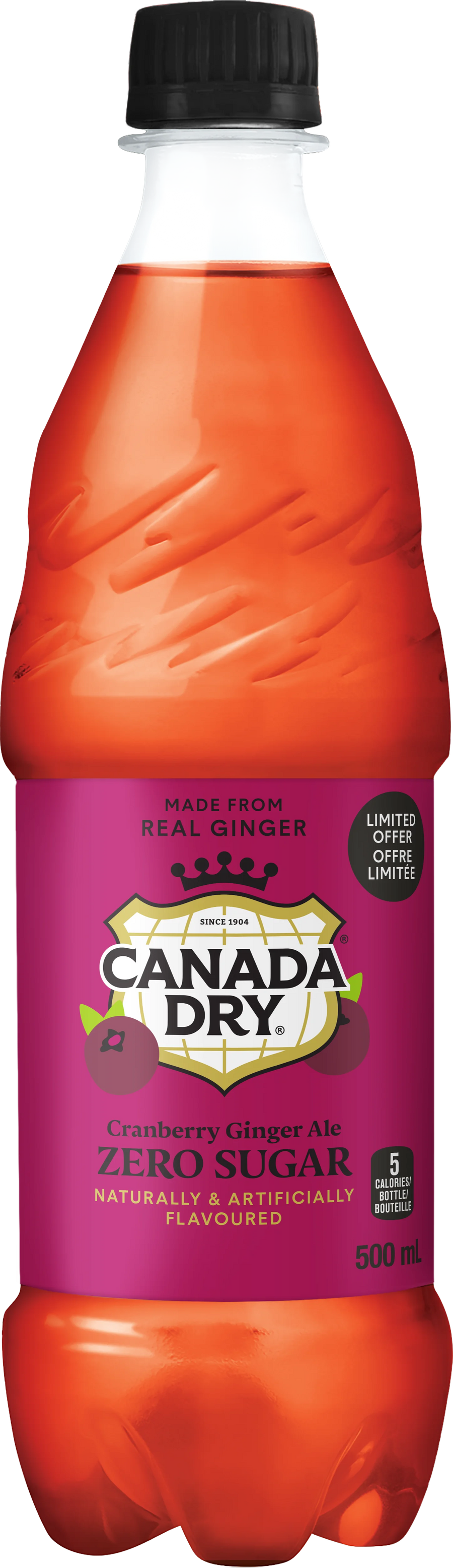 Canada Dry Cranberry Ginger Ale Sugar Free (24 x 500mL) (Eco Fee) - Quecan