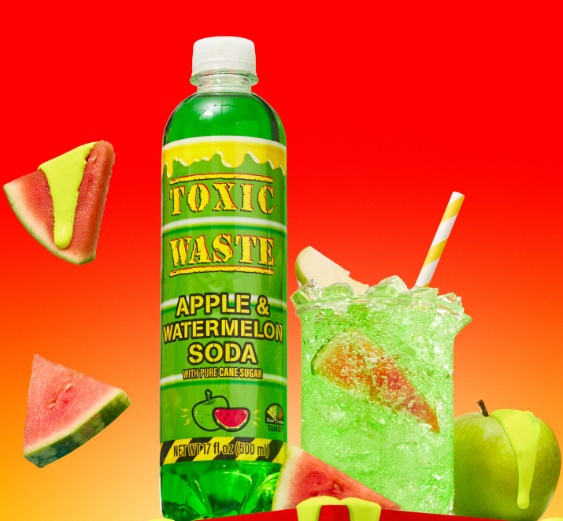 Toxic Waste Apple & Watermelon Soda (12 x 500mL)(Eco Fee) - Quecan