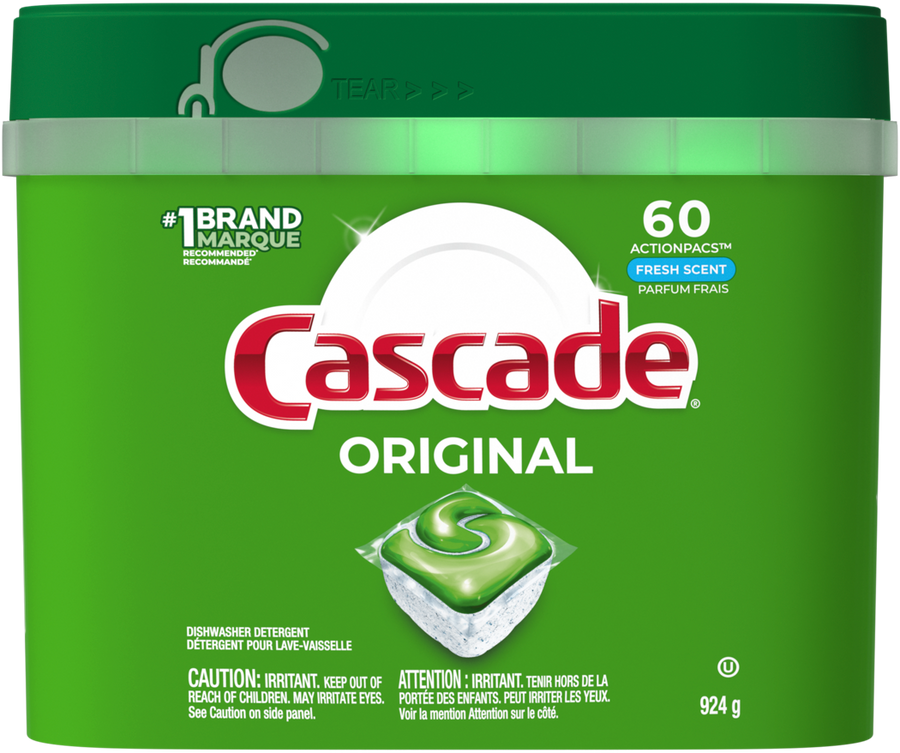 Cascade Original Fresh Scent Dishwasher Detergent Actionpacs 60ct - Quecan