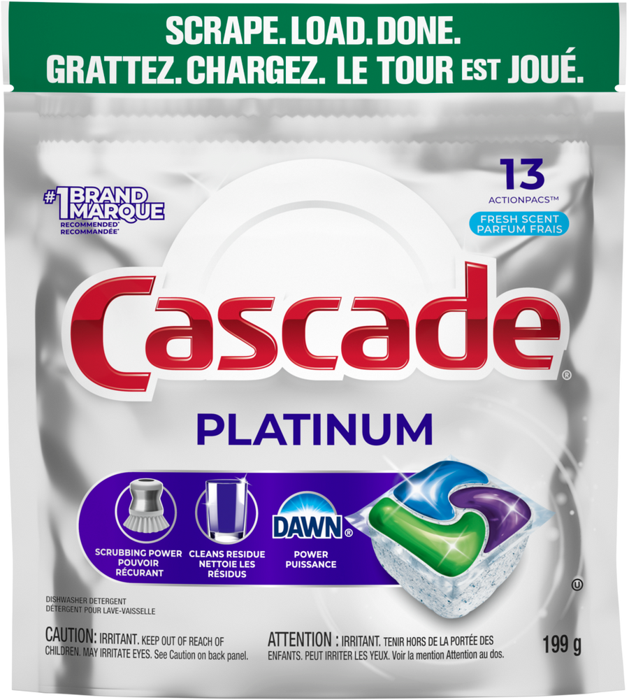 Cascade Platinum Fresh Scent Dishwasher Detergent Actionpacs (13ct) - Quecan