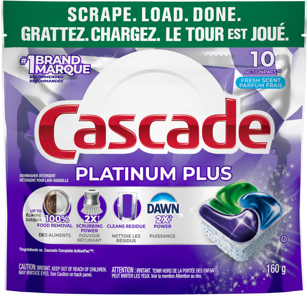 Cascade Platinum Plus Fresh Scent Dishwasher Detergent Actionpacs (10ct)