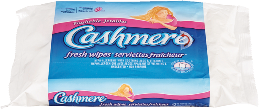 Cashmere Flushable Fresh Wipes (42ct) - Quecan