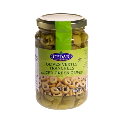 Cedar Sliced Green Olives (250mL) - Quecan