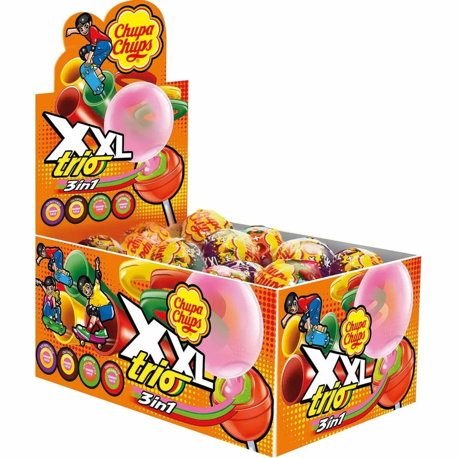 Chupa Chups XXL Trio Lollipops (Pack of 48) - Quecan