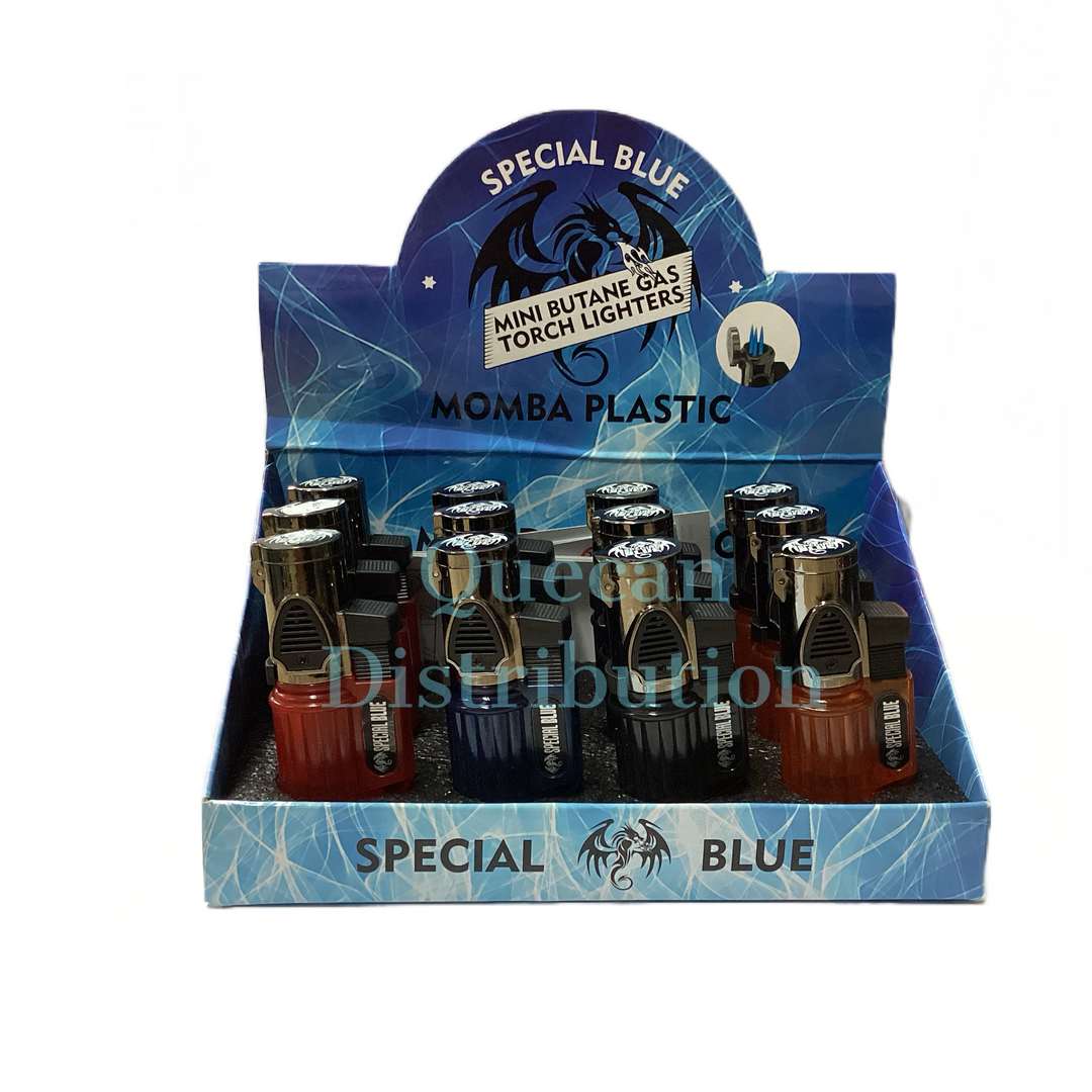 Special Blue Momba Triple Torch Clear (Box of 12) - Quecan