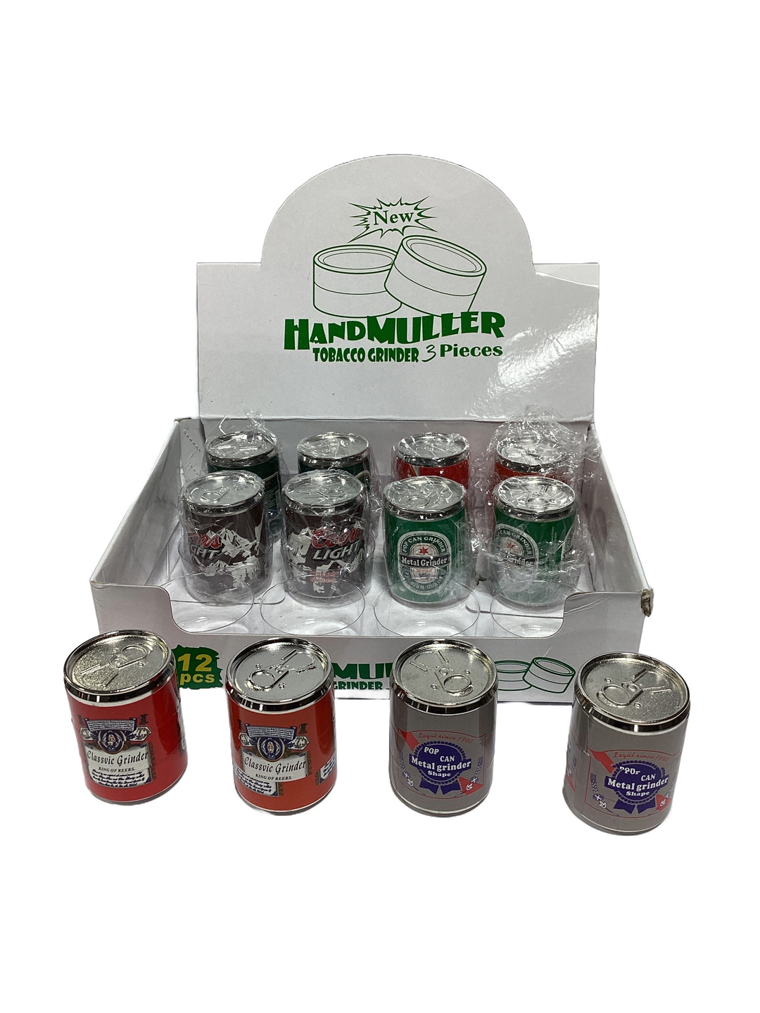 Grinder Beer Can Medium Metal Craft (Pack of 12) - Quecan