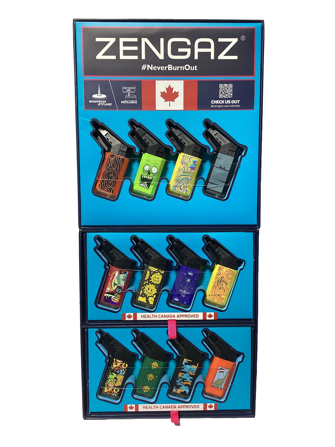 Zengaz (ZL-19) Seven Jet Mixed Design Lighter (Box of 48) - Quecan
