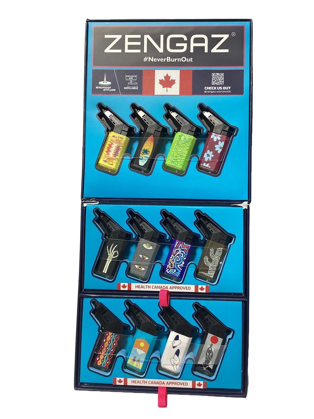 Zengaz (ZL-19) Seven Jet Mixed Design Lighter (Box of 48) - Quecan