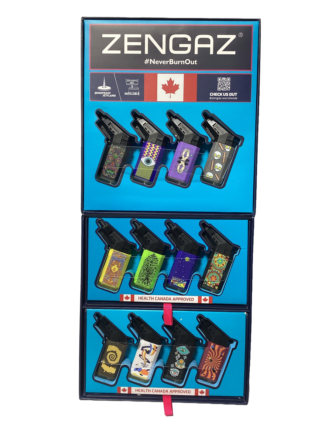 Zengaz (ZL-19) Seven Jet Mixed Design Lighter (Box of 48) - Quecan