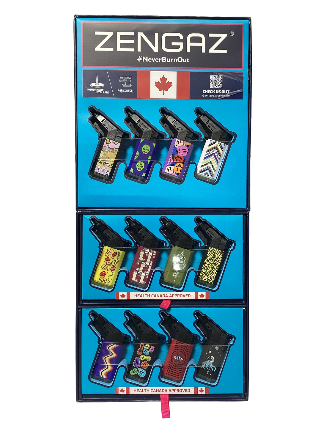 Zengaz (ZL-19) Seven Jet Mixed Design Lighter (Box of 48) - Quecan