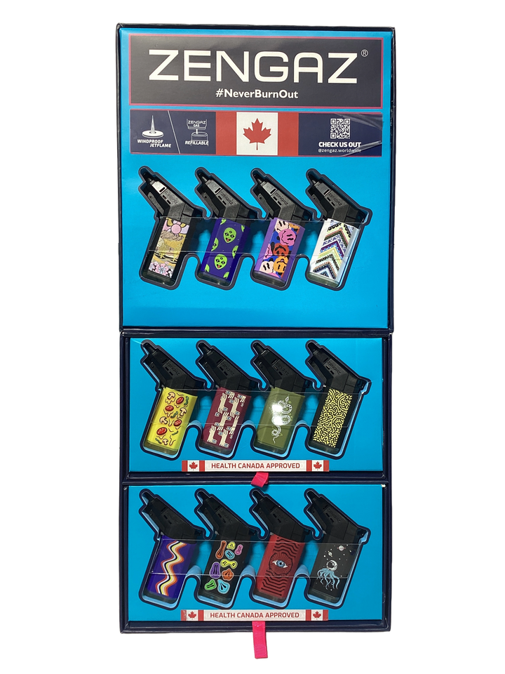 Zengaz (ZL-19) Seven Jet Mixed Design Lighter (Box of 48) - Quecan