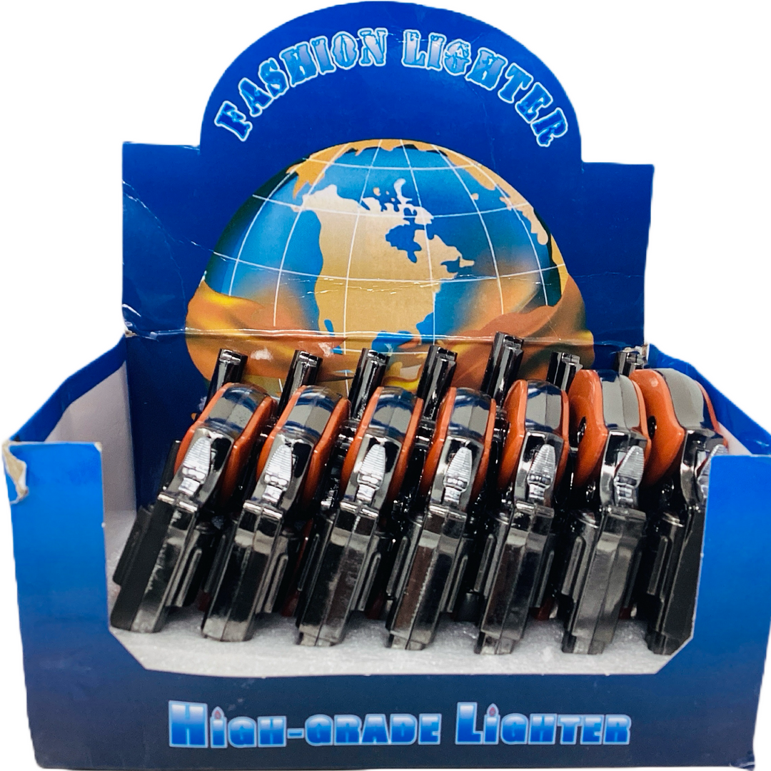 Revolver Torch Refillable Butane Lighter With Laser (Box of 14) - Quecan