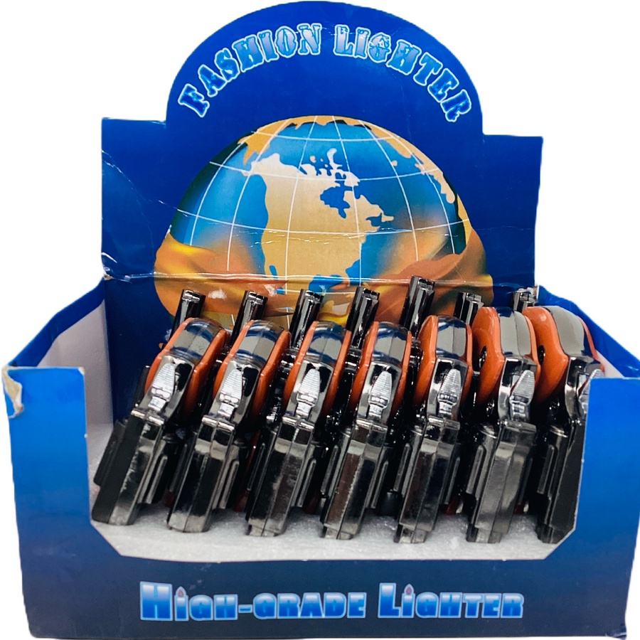 Revolver Torch Refillable Butane Lighter With Laser (Box of 14) - Quecan