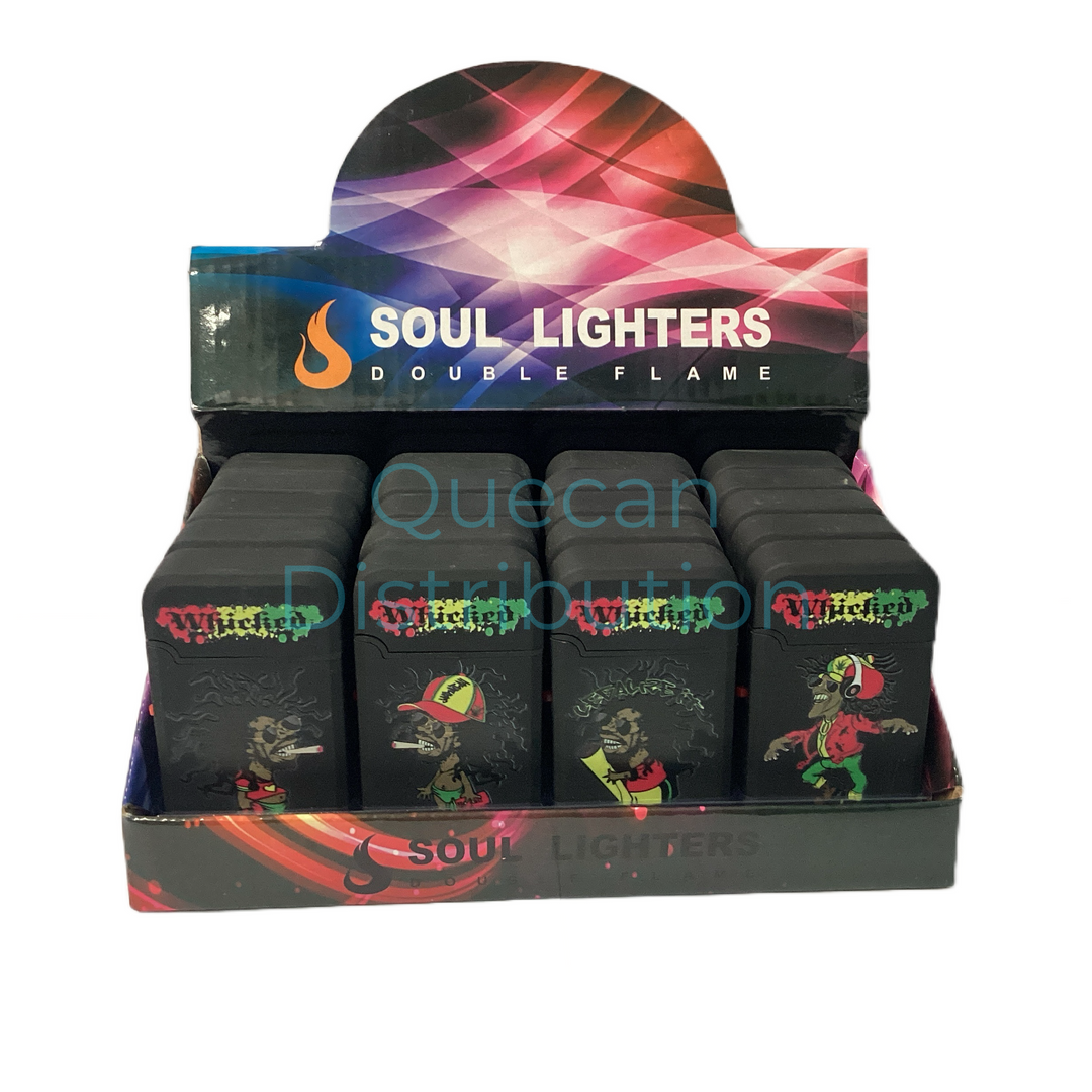 SOUL Lighter Small Double Flame - (Box of 20) - Quecan