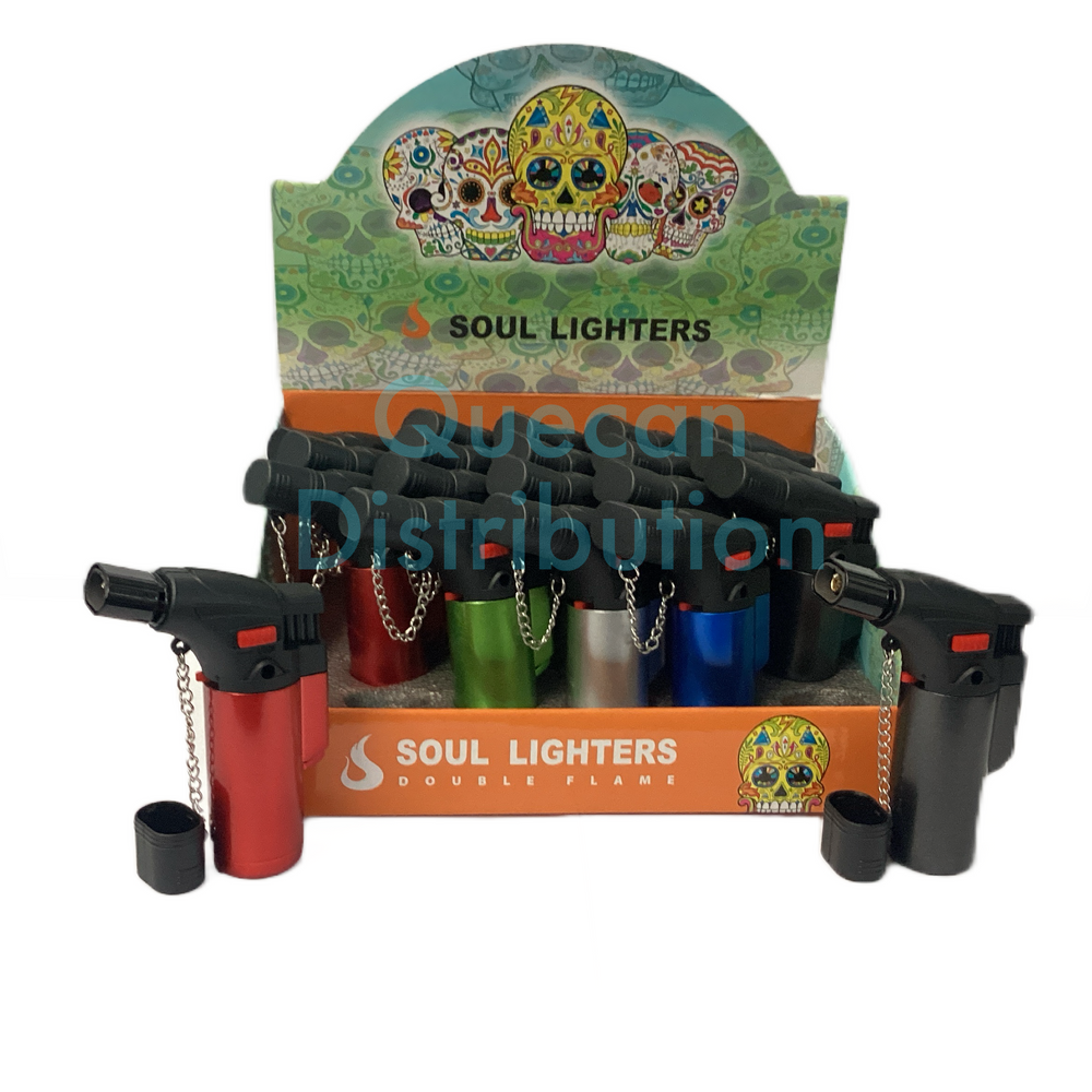 SOUL Mini Torch Lighter with cover - (Box of 20) - Quecan