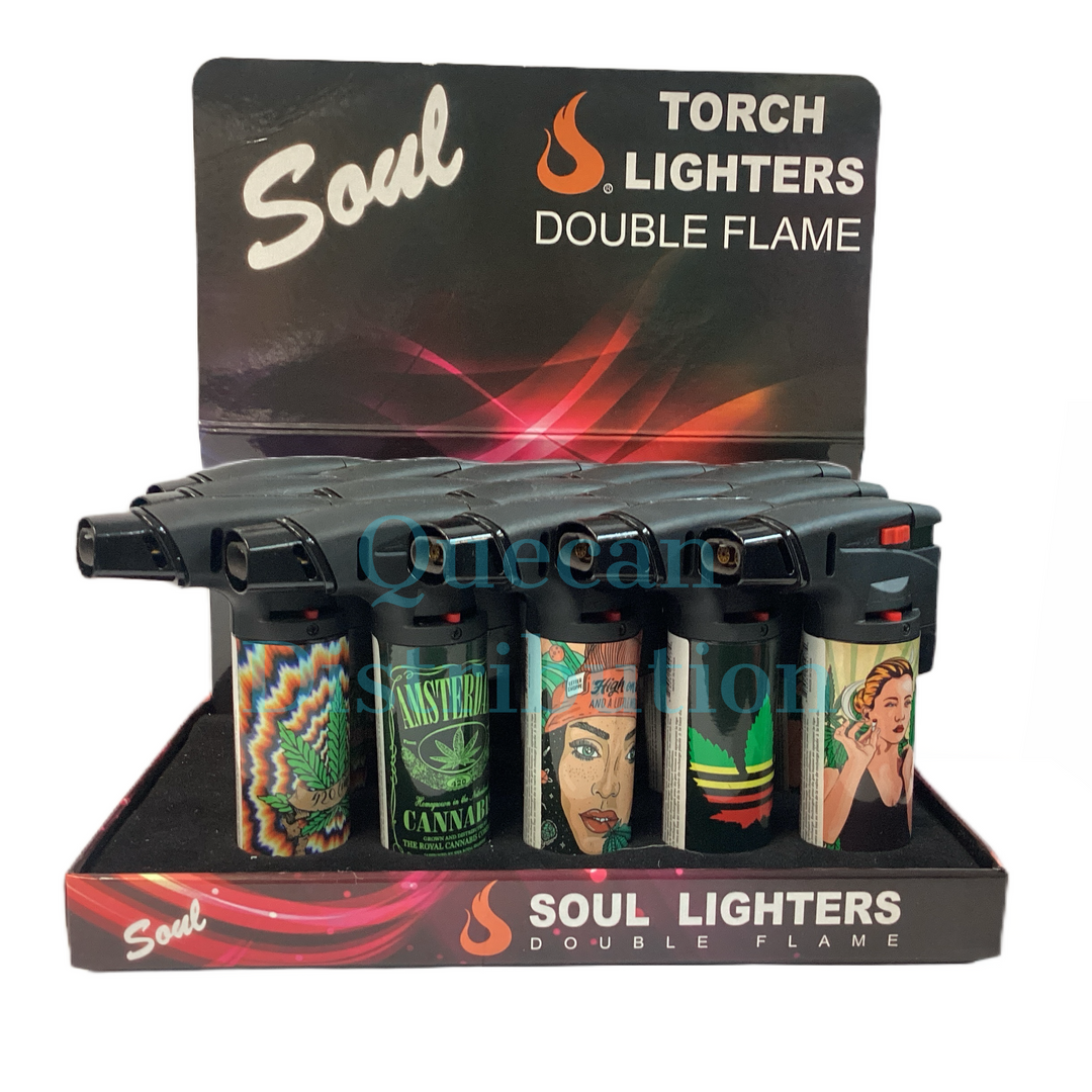 SOUL Double Torch Lighter - (Box of 15) - Quecan