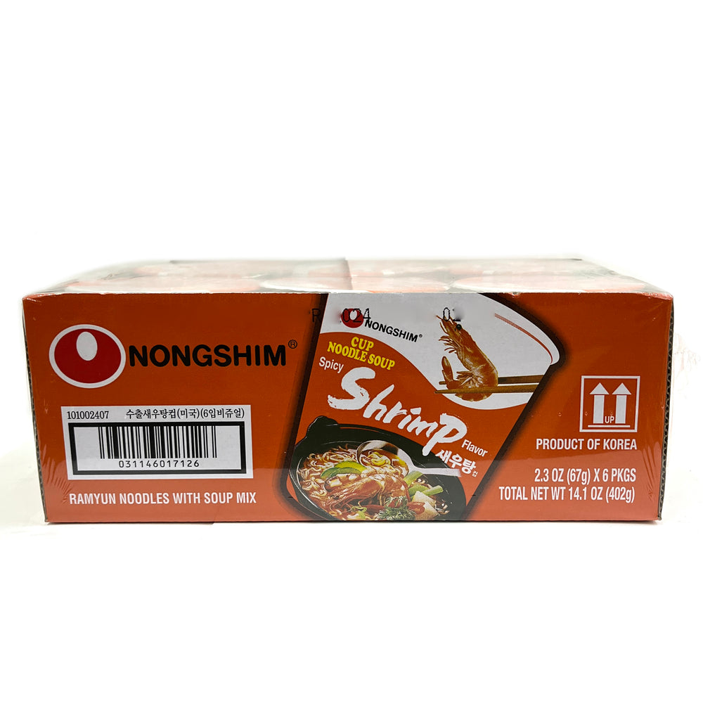 Nongshim Spicy Shrimp Cup Noodle Soup (6x67g) - Quecan