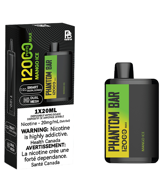 Phantom Bar Max 12000 Puffs Disposable Device  - Single Unit (20mg/ml) (STAMPED) - Quecan