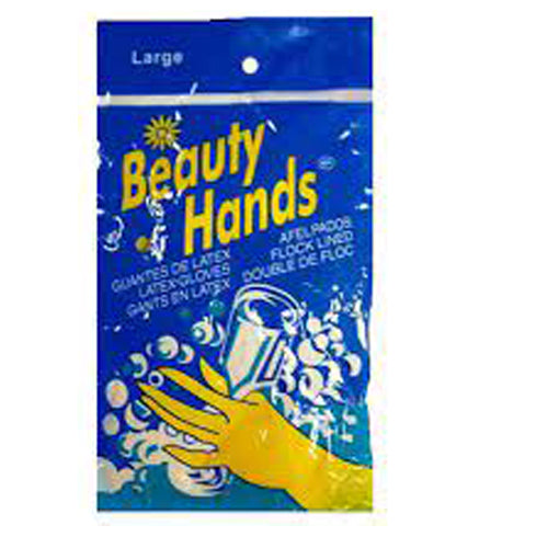 Beauty Hands Rubber Gloves (Large) - Quecan