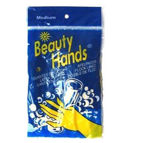 Beauty Hands Rubber Gloves (Medium) - Quecan