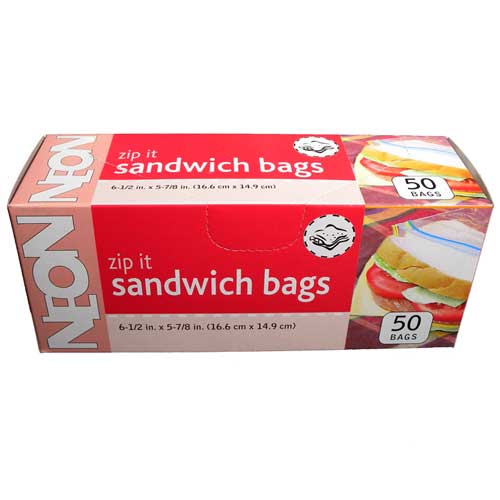 Neon Sandwich Bags (50ct) ZIP IT - Quecan