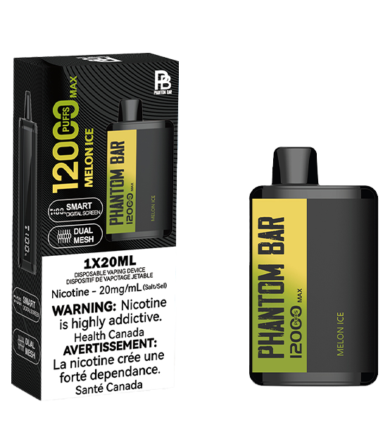 Phantom Bar Max 12000 Puffs Disposable Device  - Single Unit (20mg/ml) (STAMPED) - Quecan