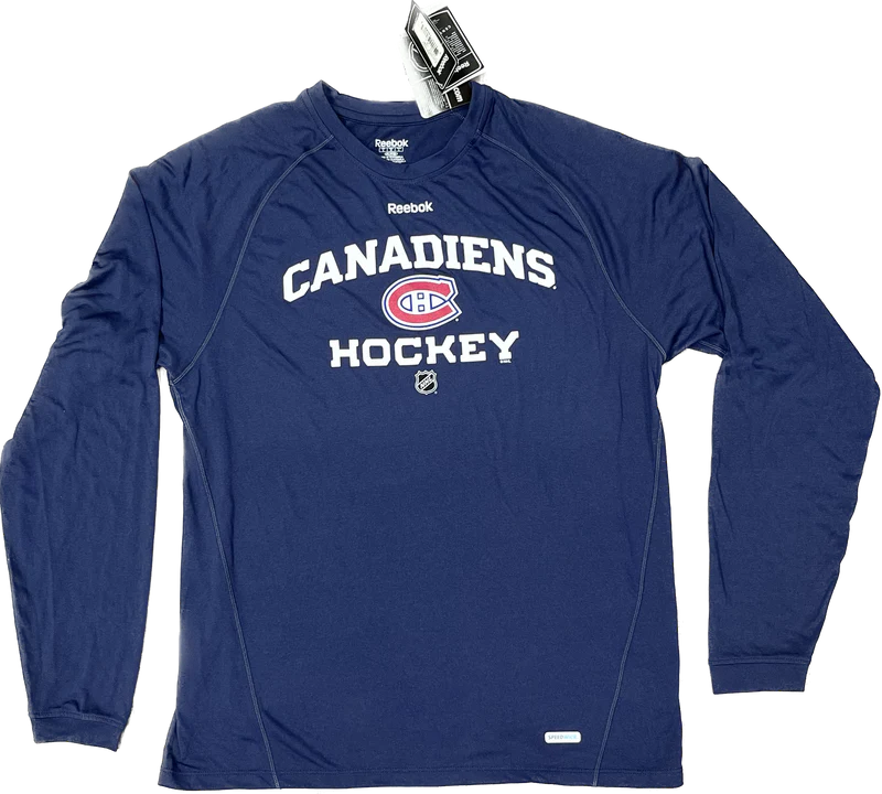 Reebok Montreal Canadiens Navy Blue Activewear Full Sleeved Shirt - Quecan
