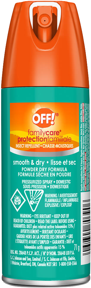 Off! Familycare Smooth & Dry Insect Repellent Pressurized Spray 71g - Quecan