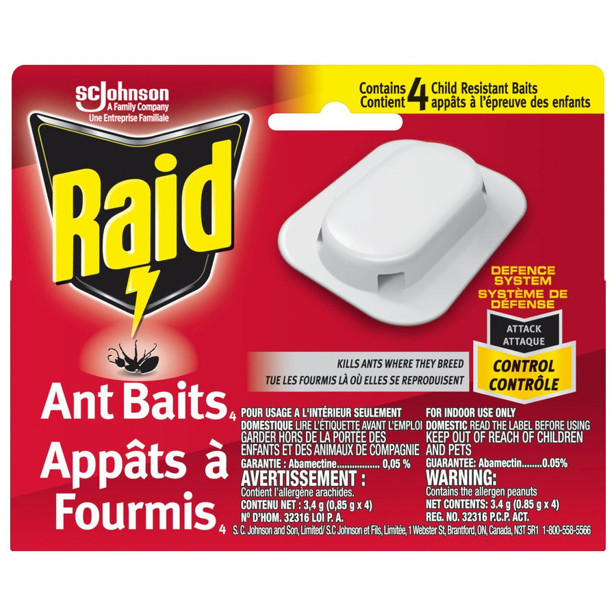 Raid Ant Killer Baits And Traps For Indoor Use, Child Resistant (pack of 4) - Quecan