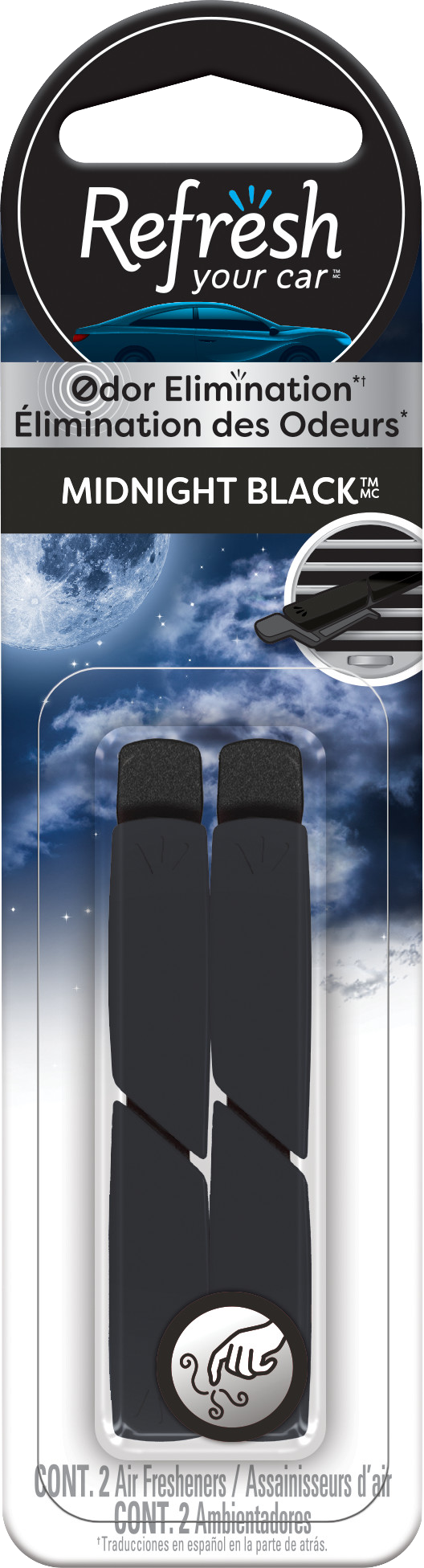 Midnight Black Air Fresheners (2ct) ( 6 Pack ) - Quecan