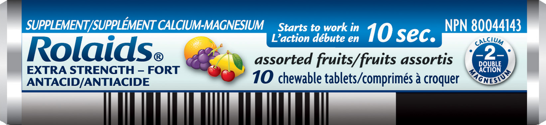 Rolaids Extra Strength Assorted Fruits Antacid Chewable Tablets 10ct ( Pack of 12 ) - Quecan