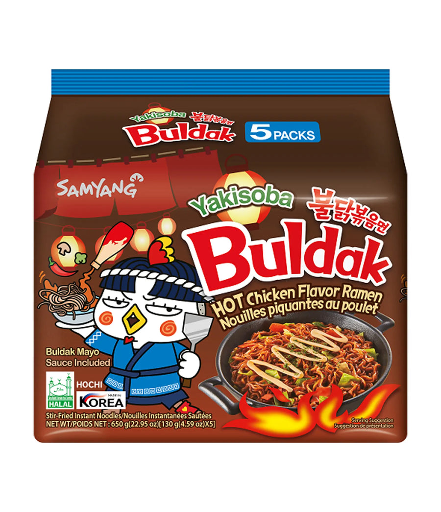Samyang Buldak Hot Chicken Ramen Yakisoba Noodle Soup (Pack of 5) - Quecan